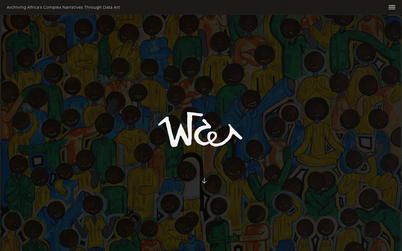 WCE Studio landing page: hand-drawn crowd artwork behind the WCE logotype
